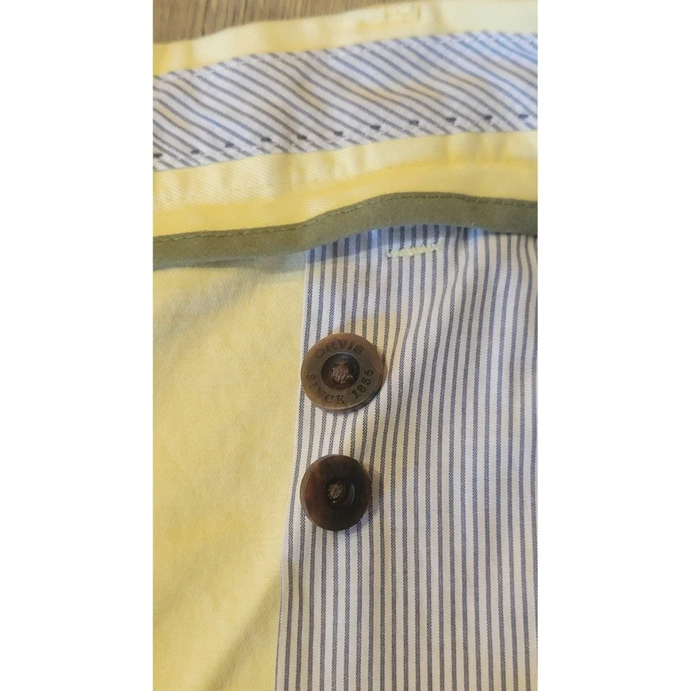 Orvis Mens 38 Yellow Flat Front Casual Cotton Chino Shorts